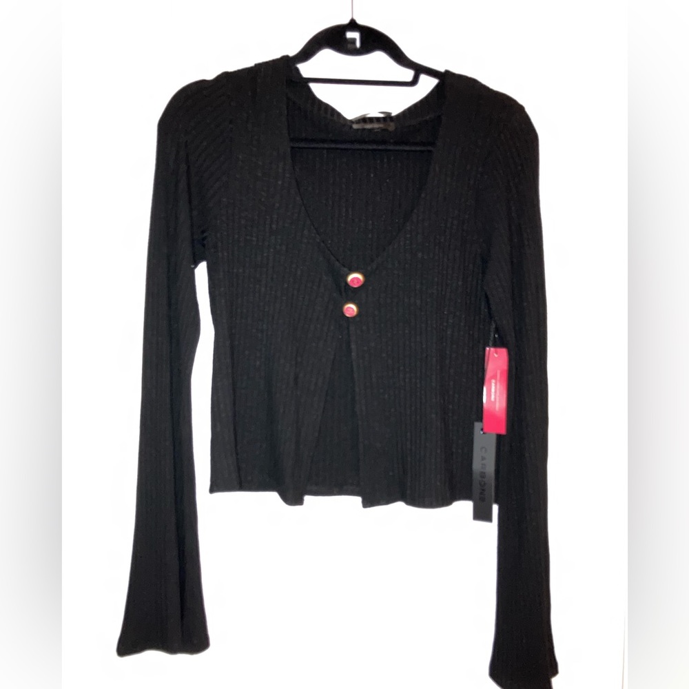 New carbon 38 sweater w custom real Chanel buttons m